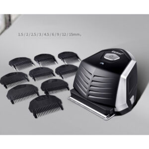 Kemei KM-6032 Professional Hair Clipper Equipped With Ultra-Wide Curved Blade And 9 Different Combs