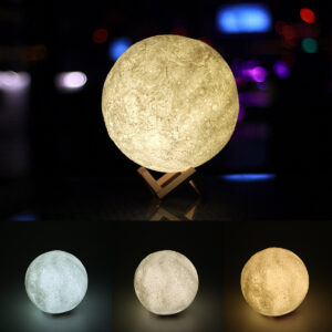 3D Magical Moon LED Night Light Desk Lamp USB Rechargeable 7 Light Colors For Home Decoration