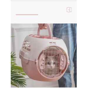 Portable Pet Travel Kennel With Safety Spring Door Lock, Two-Way Flip Door Etc.