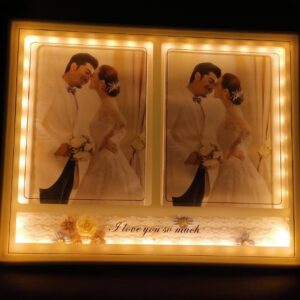 10cm X 15cm Golden LED Love Decoration Bedroom Photo Frame USB With Display Stand