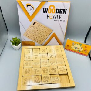Wooden Twenty Four Digit Tiles Moving Puzzle Educational Toy For Kids