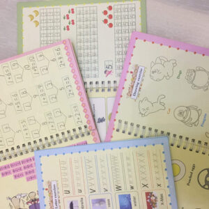 Pack of 4 Children Writing Paste Calligraphy Handwriting Reusable Magic Practice Copybook with 10 Refills