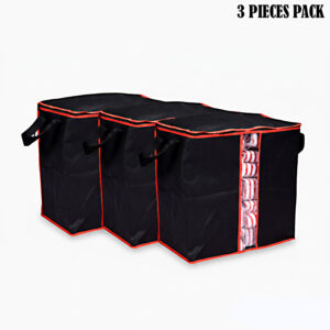 Pack of 3 High-Quality 100 GSM Non-Woven Foldable Storage Organizer Bags