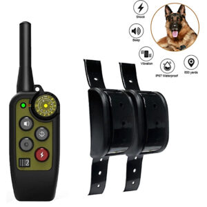 Professional Dual Dog Training Collar System with Remote – 500m Long Range Waterproof Rechargeable for Two Dogs